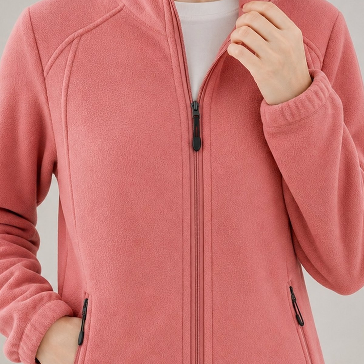 Noelle Stand Collar Fleece Jacket - Lead Product Detail