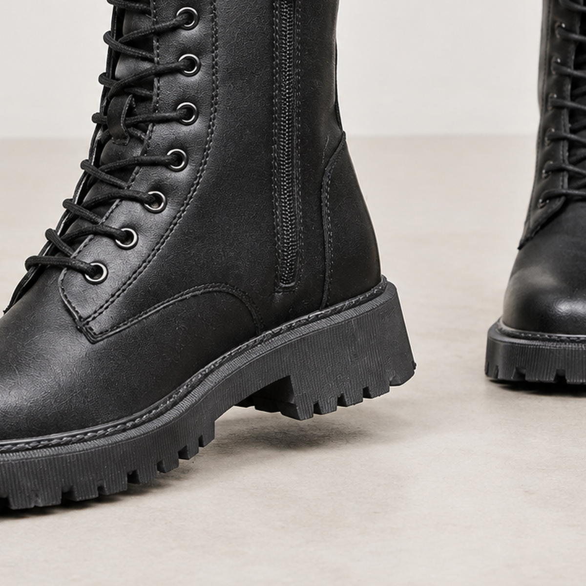 Carla Lace Up Boots - Lead Product Detail