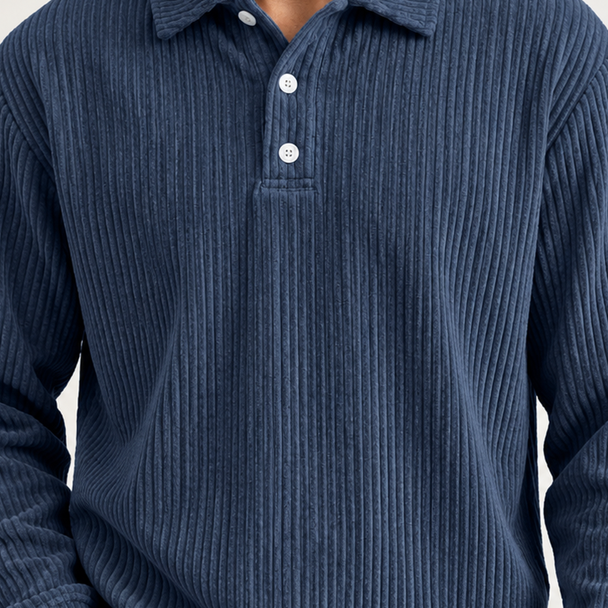 Cosimo Ribbed Polo Shirt - Lead Product Detail