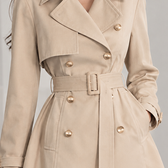 Eugenie Belted Trench Jacket - Lead Product Detail