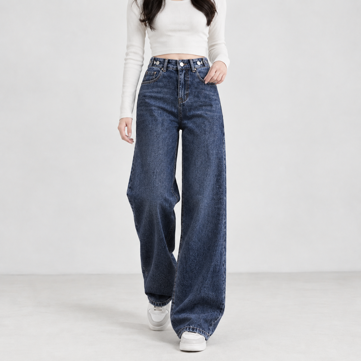 Valencia Wide Leg Jeans - Dark Blue