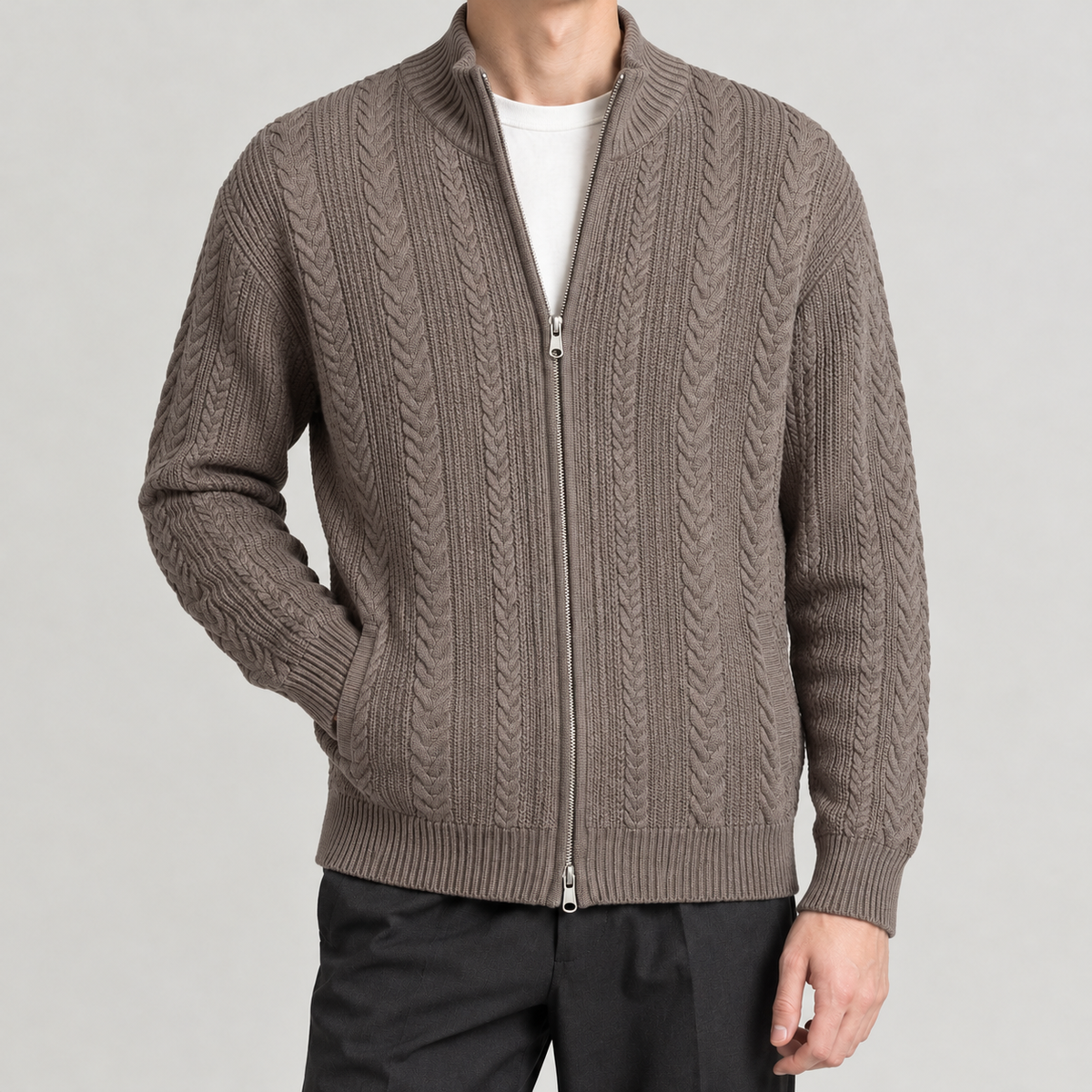 Arnstein Cable Knit Sweater - Mocha