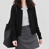 Elien Round Neck Cardigan - Black