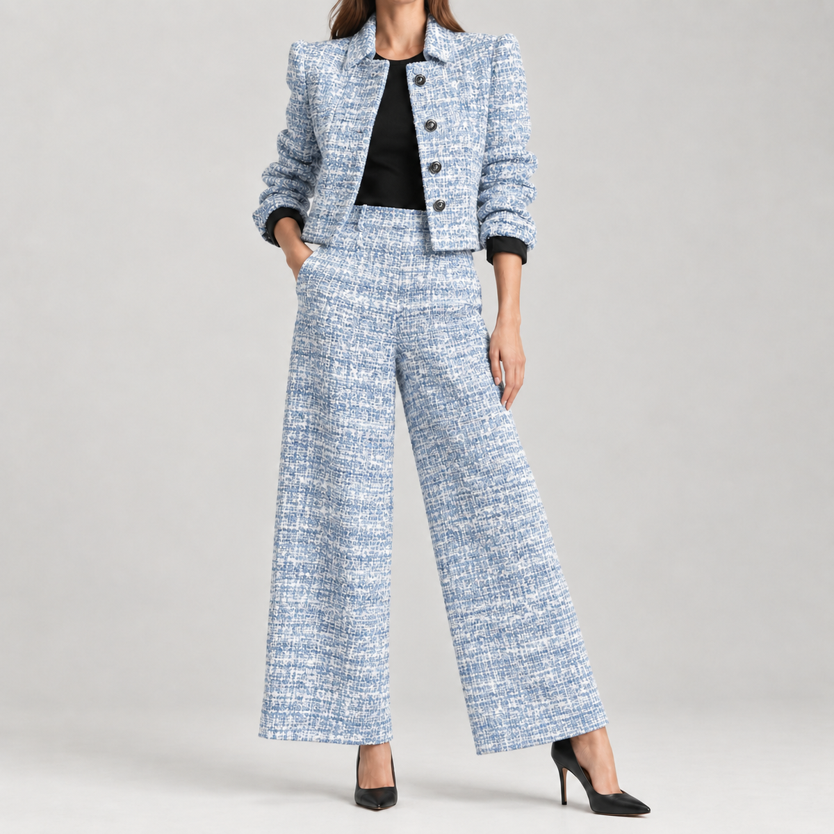 Isabelle Wide Leg Set - Light Blue