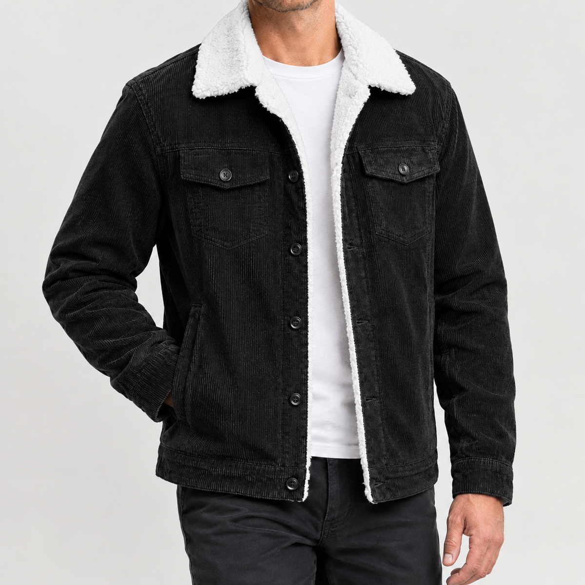 Alois Corduroy Jacket - Black