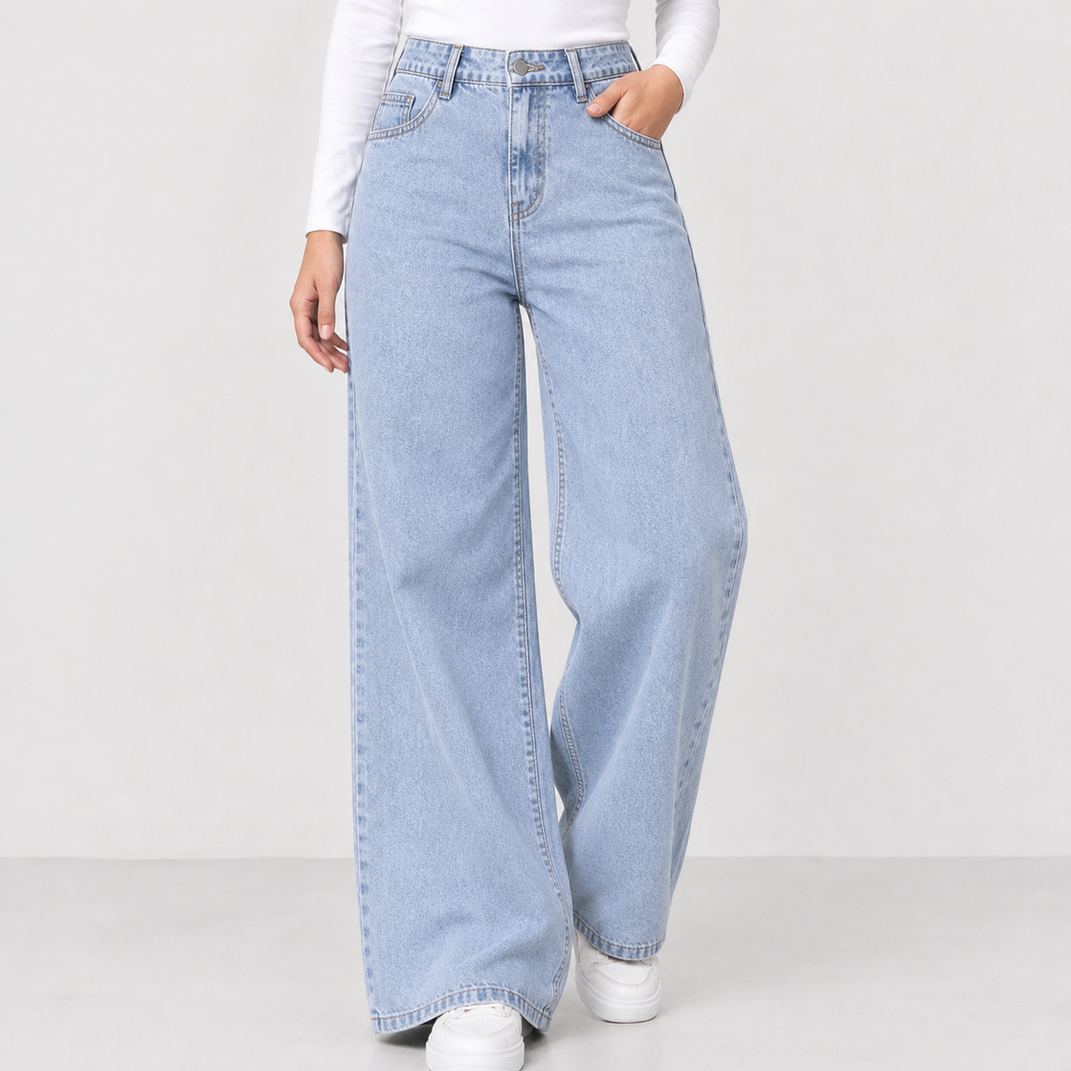 Daphne Wide Leg Jeans - Light Blue