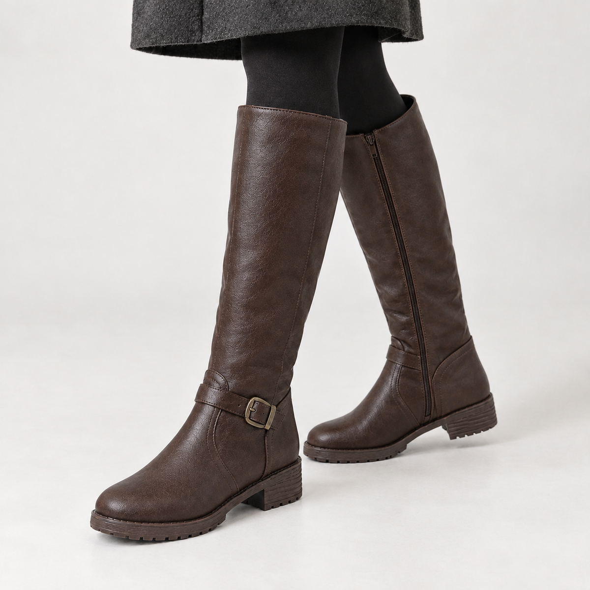 Birgitte Buckle Riding Boots - Brown