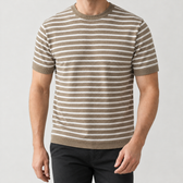 Walter Striped Knit Top - Khaki