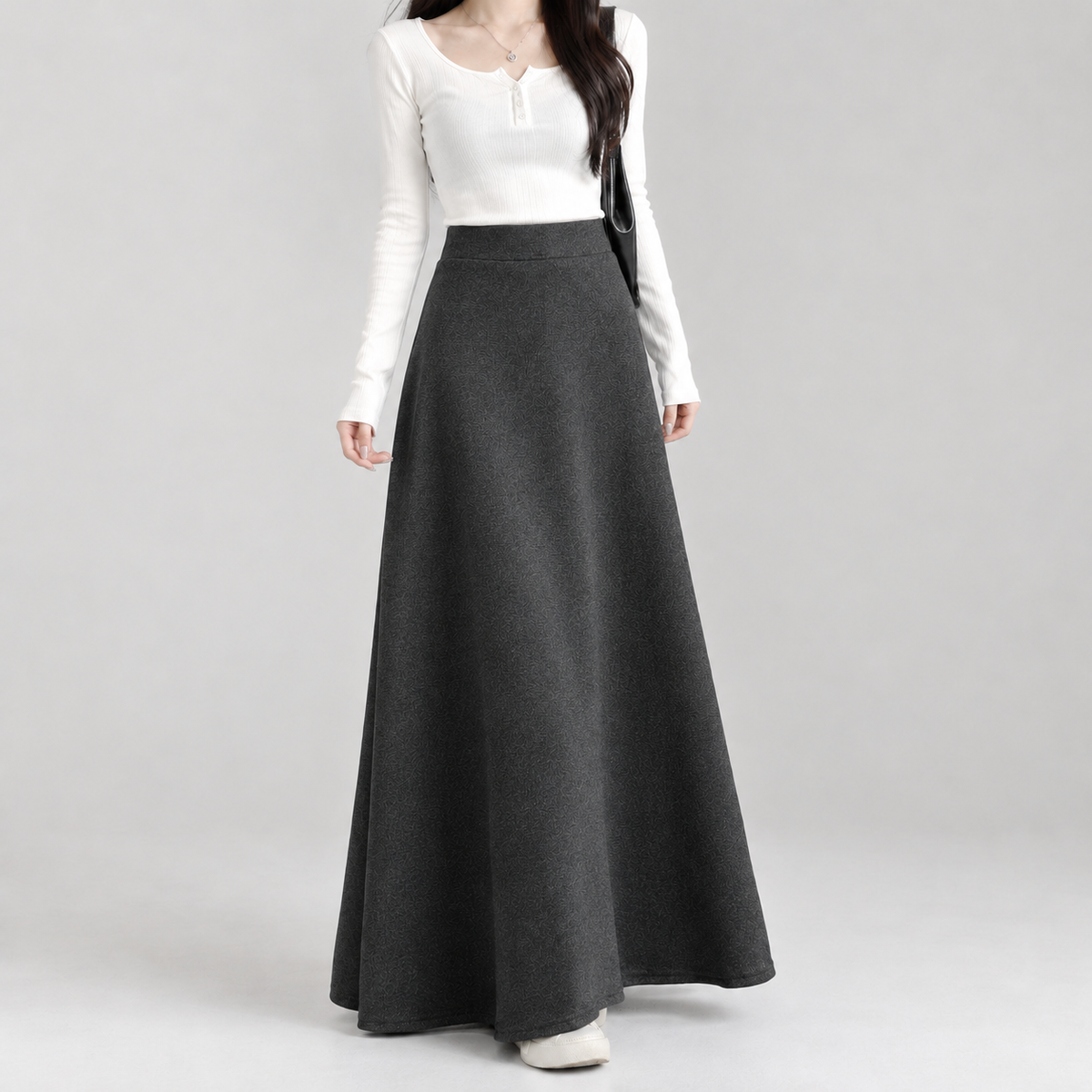 Vibecke A Line Skirt - Dark Gray