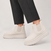 Aage Fleece Chelsea Boots - Off White