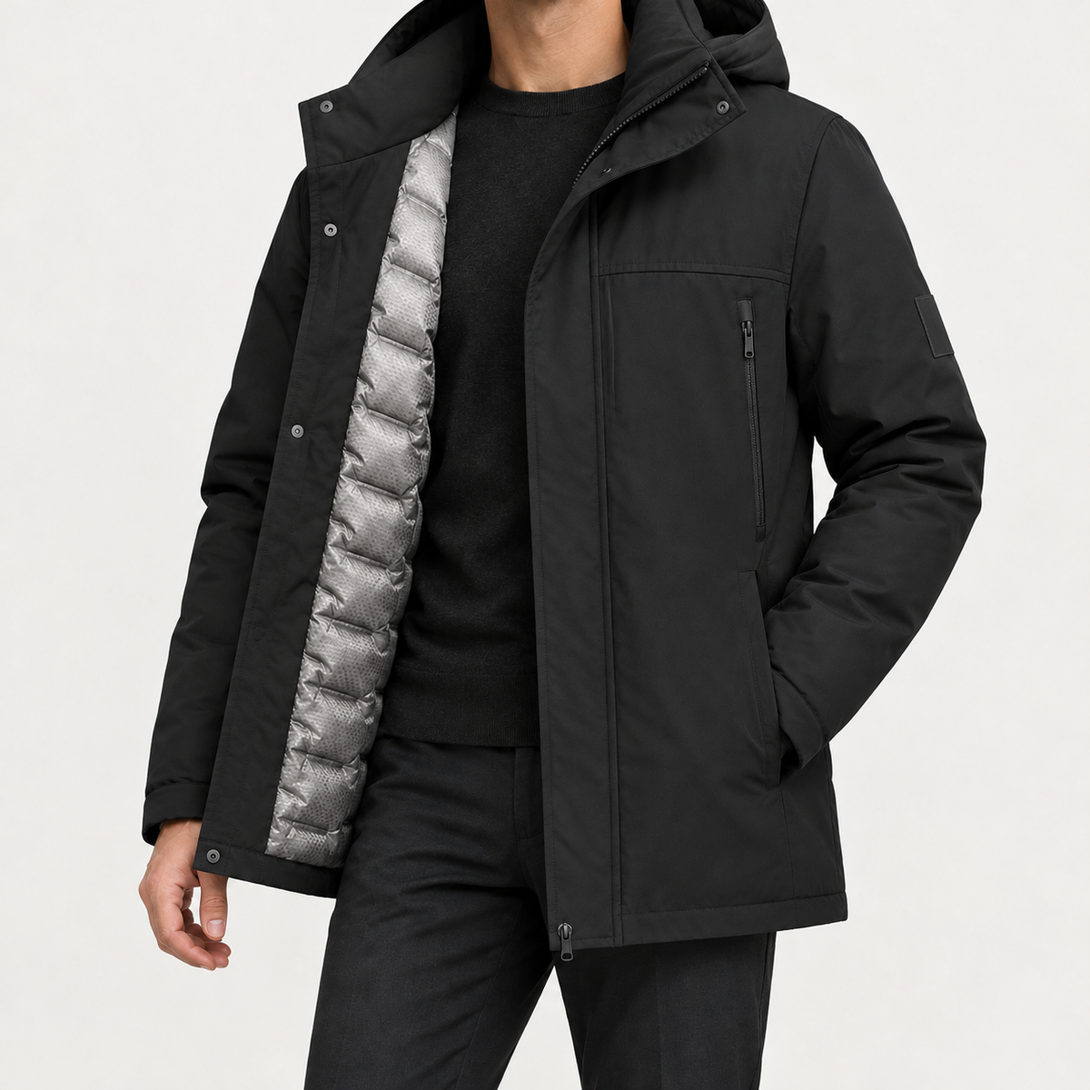 Hubert Hooded Jacket - Black