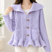 Katrijn Cable Knit Cardigan - Red