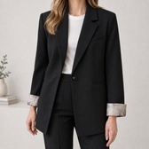 Lara Single Breasted Blazer - Black