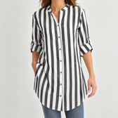 Phoebe Striped Shirt - Black