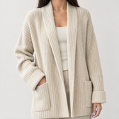 Annicka Chunky Knit Cardigan - Beige