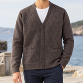 Santiago Argyle Cardigan - Khaki