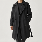 Mikkel Double Breasted Overcoat - Black