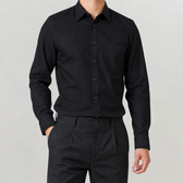 Orson Point Collar Shirt - Black