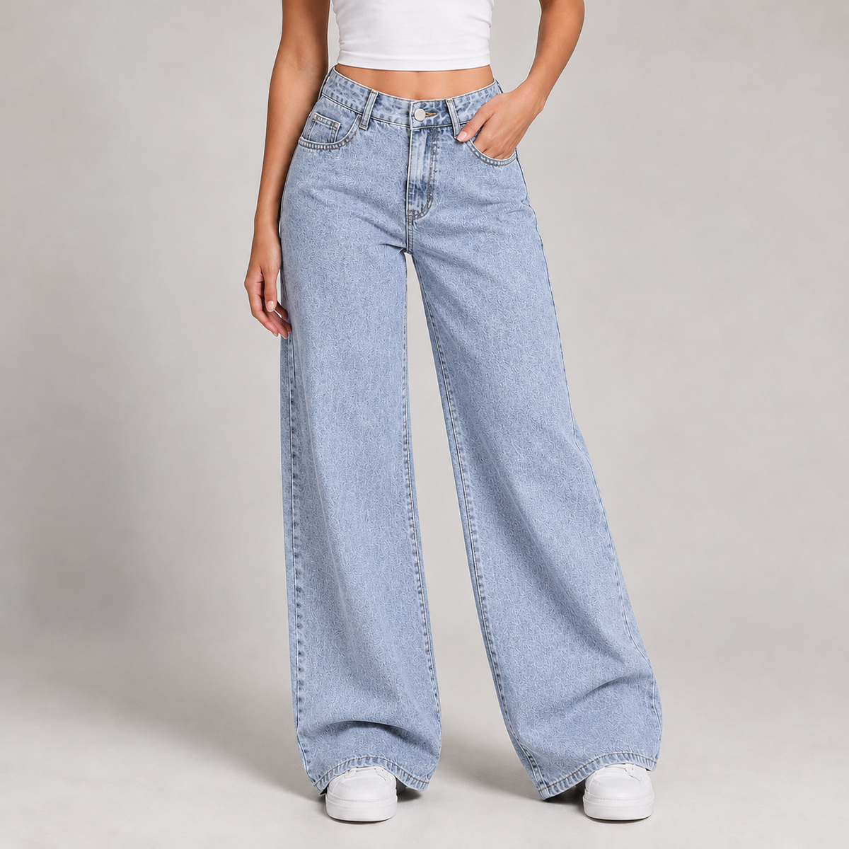 Barbara Wide Leg Jeans - Light Blue