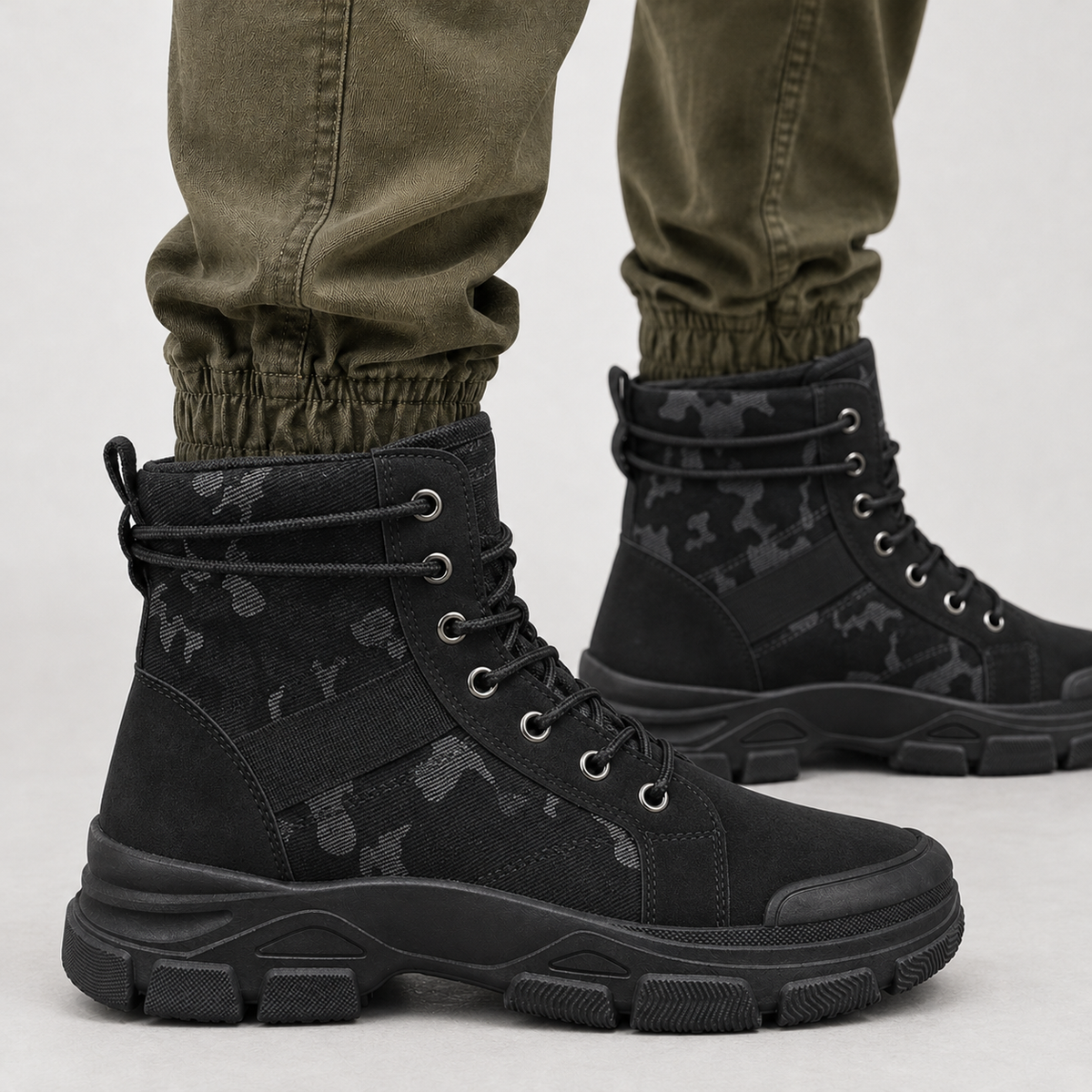 Benedetto Camouflage Boots - Black
