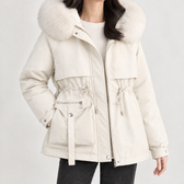 Anja Fur Trim Jacket - White