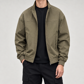 Hadrian Stand Collar Jacket - Khaki Green