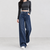 Valencia Wide Leg Jeans - Dark Blue
