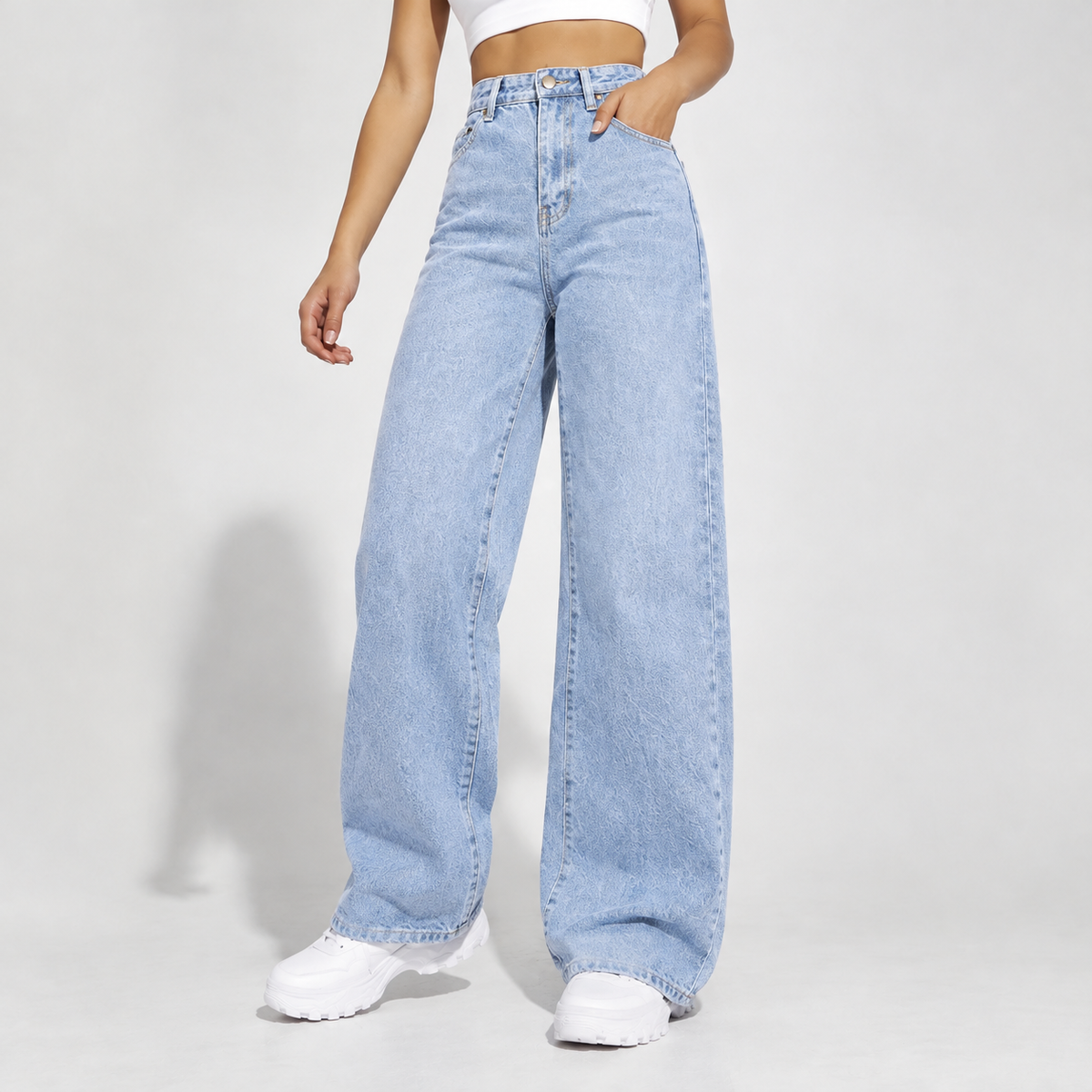 Briallen Wide Leg Jeans - Light Blue