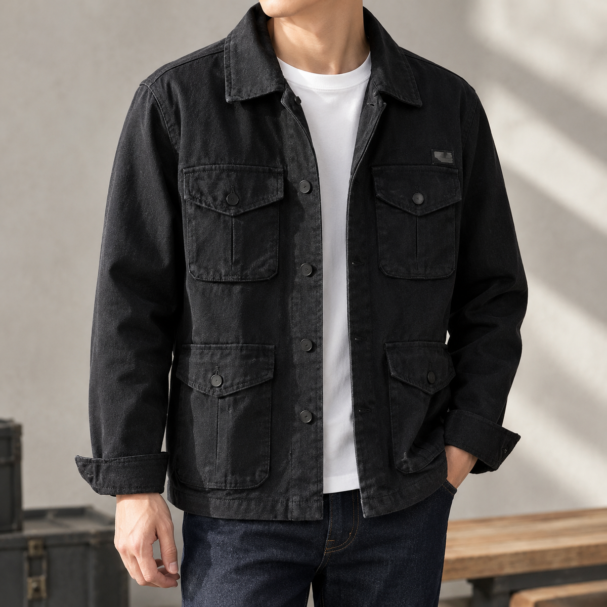 Cyprian Four Pocket Jacket - Black