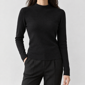 Merete Mock Neck Top - Black
