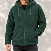 Hans Hooded Fleece Jacket - Army Green