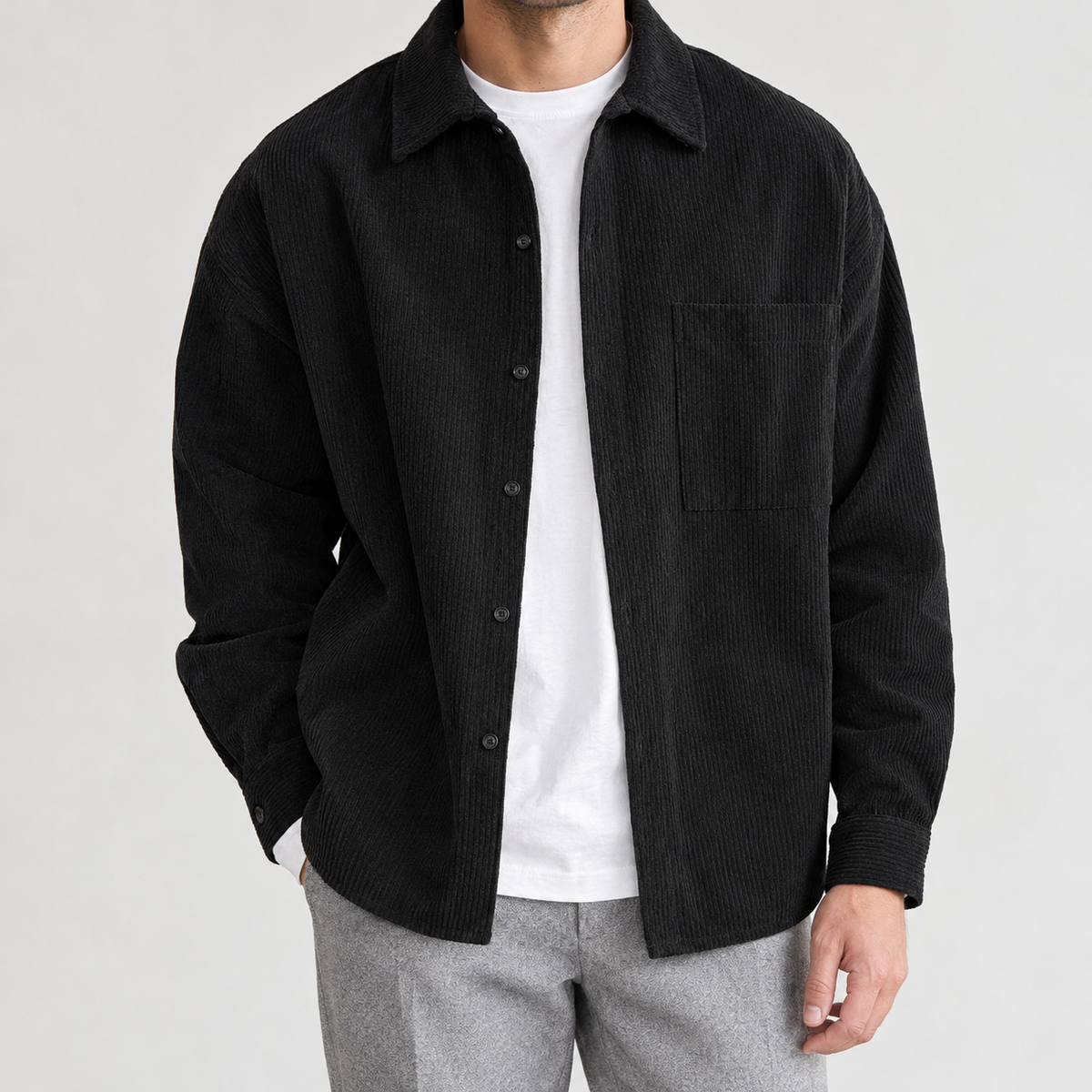 Sebastian Corduroy Jacket - Black