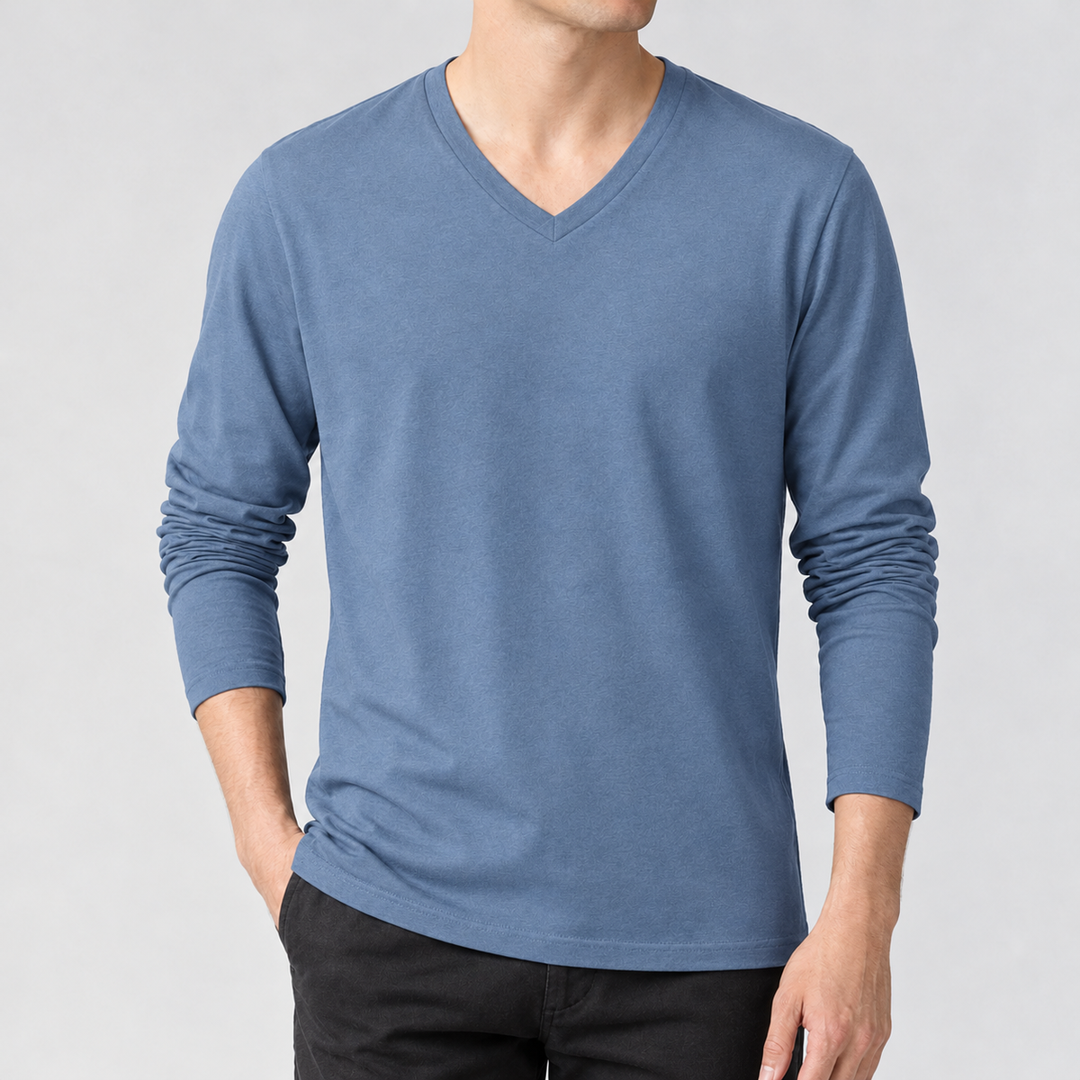 Gregers Cotton Tee - Haze Blue