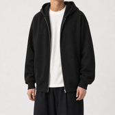 Clement Hooded Zip Jacket - Black
