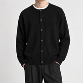 Arnfinn Ribbed Cardigan - Black