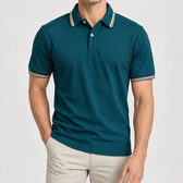 Gorm Striped Collar Polo - Kong Lan