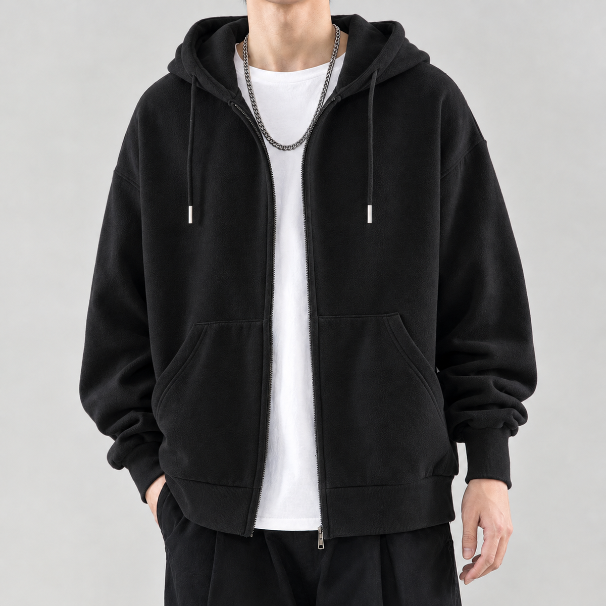 Ardan Zip Hooded Jacket - Black