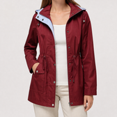 Elisabetta Hooded Jacket - Wine Red