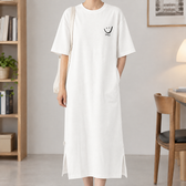 Rocio Smiley T Shirt Dress - White