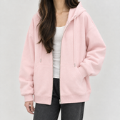 Elsebeth Oversized Zip Hoodie - Pink