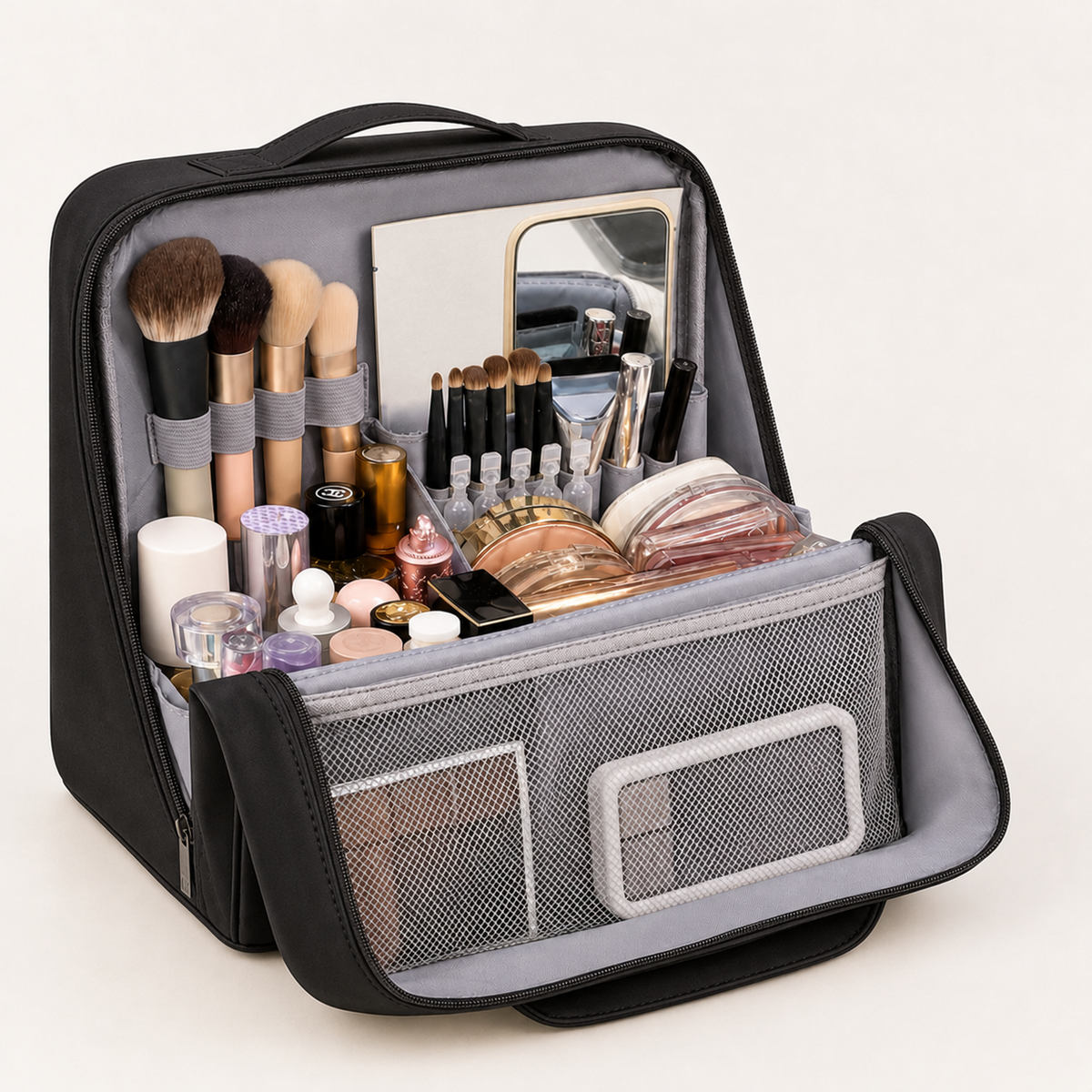 Brynhildur Compartment Makeup Bag - Multifunctional Large Cosmetic Parti