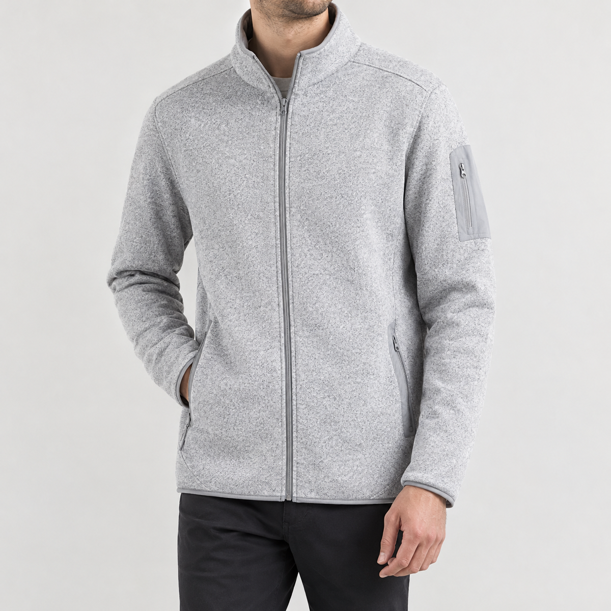 Cedric Stand Collar Jacket - Black