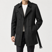 Massimo Double Breasted Overcoat - Black