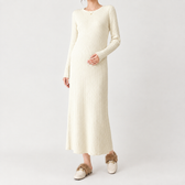 Avaline Ribbed Maxi Dress - Cream