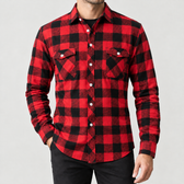Ramon Brushed Overshirt - Red