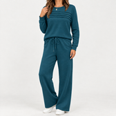 Marcella Pleated Lounge Set - Blue-green
