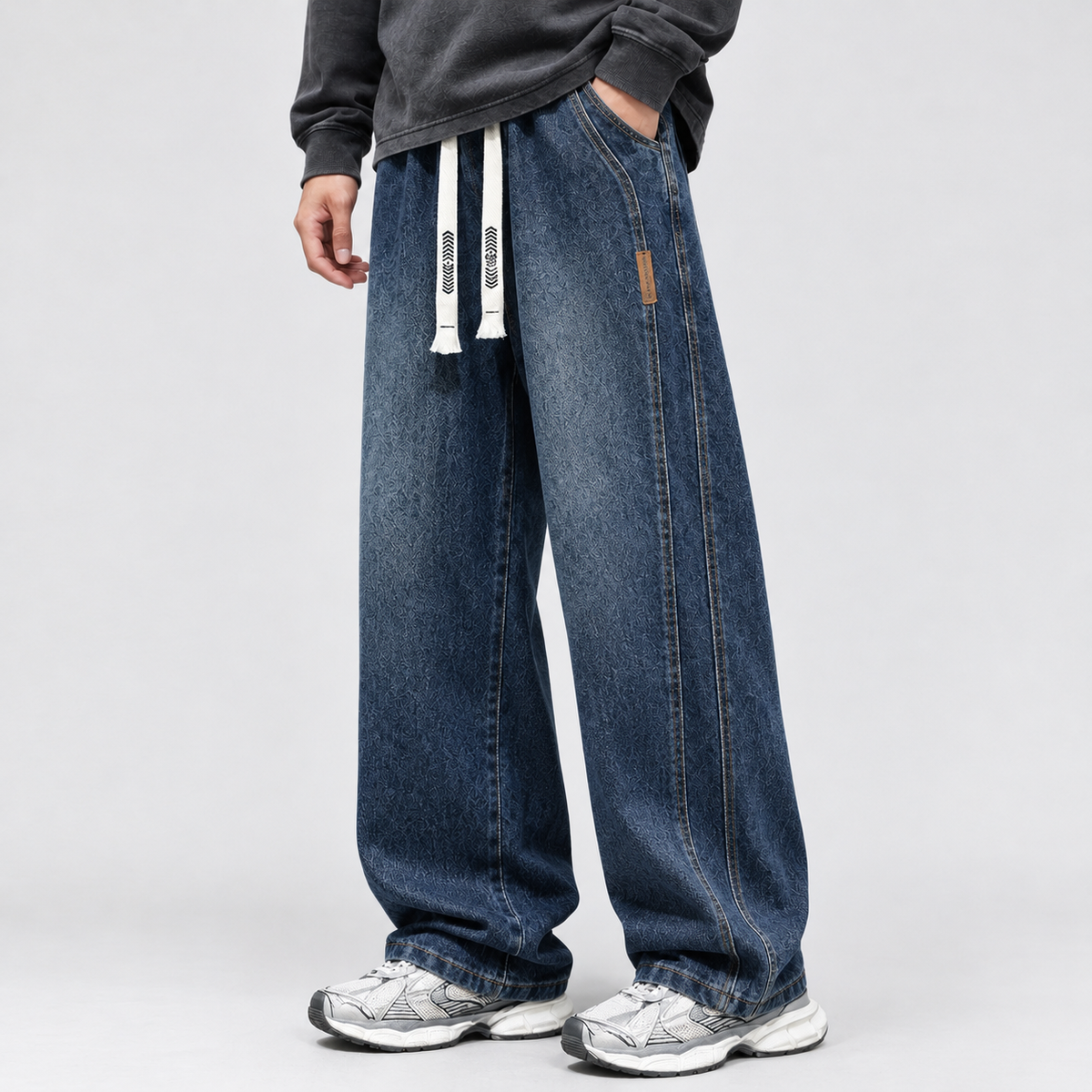 Luigi Wide Leg Jeans - Dark Blue