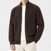 Danilo Ribbed Knit Jacket - Purple Coffee