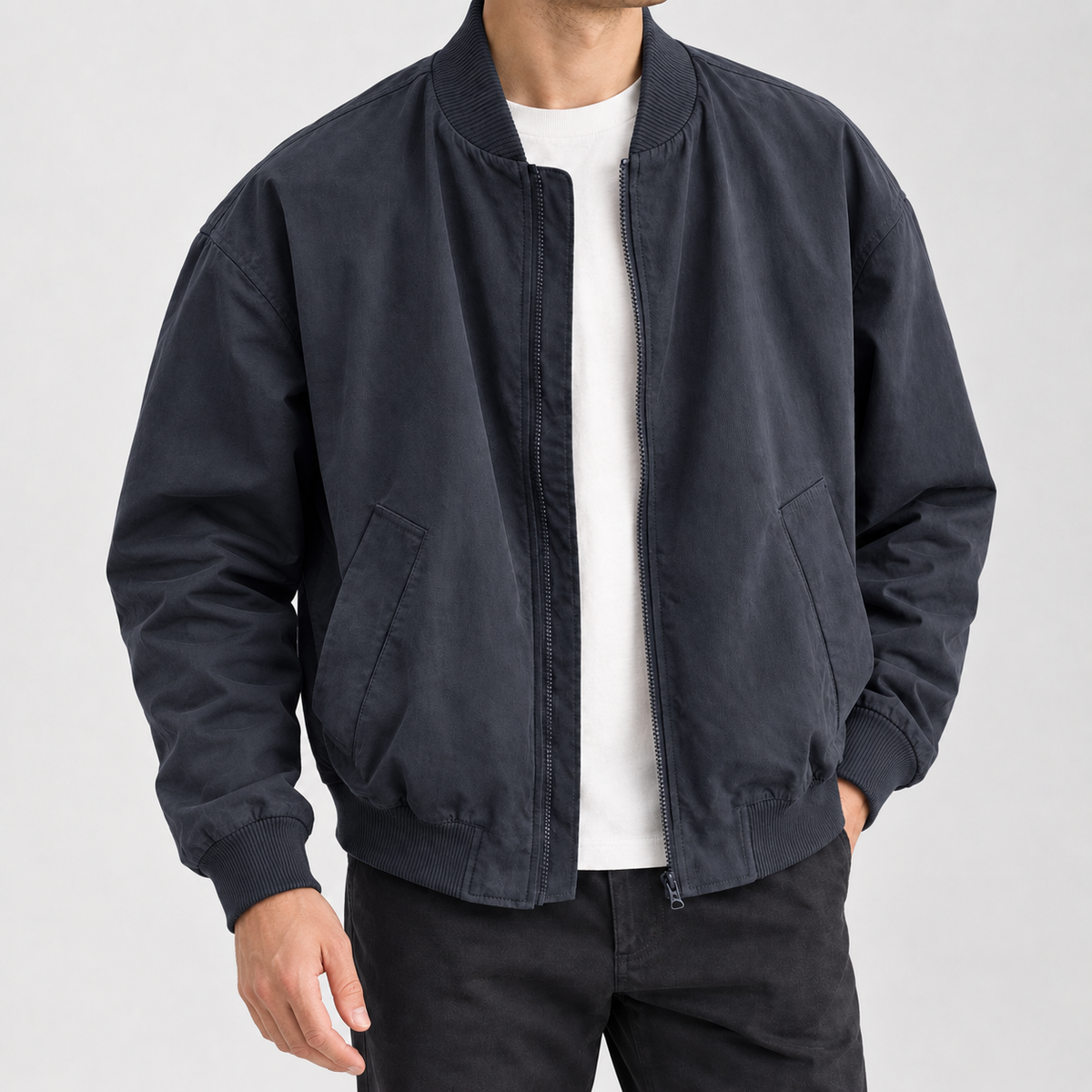 Knox Bomber Jacket - Navy Blue