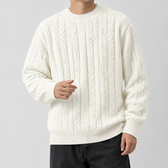 Fabiano Textured Crewneck Sweater - White